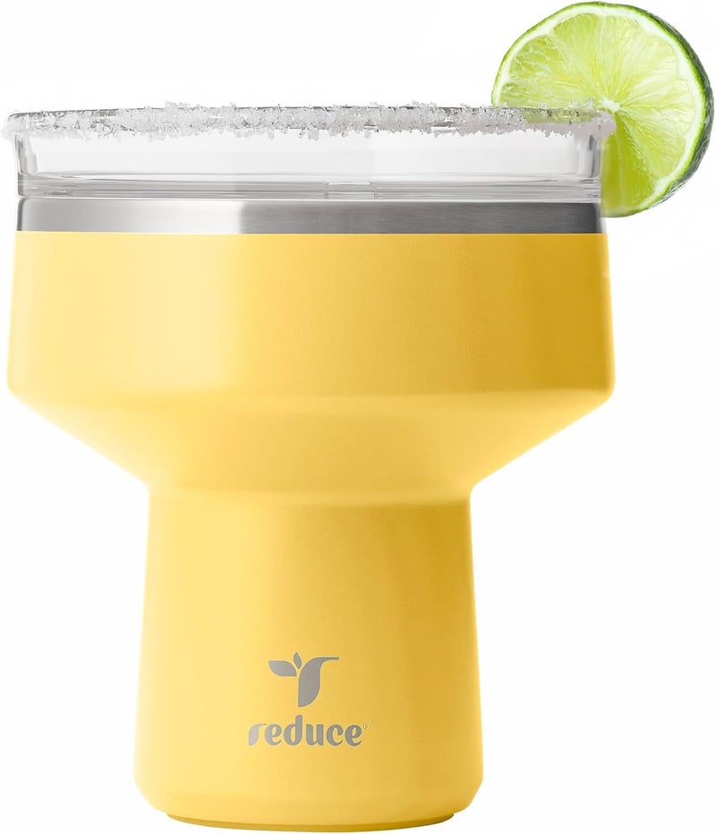 Reduce Saltini 16 oz Cocktail Tumbler - Insulated Margarita Tumbler with Lid - Keeps Drinks Cold for 10 Hours - 360 Sippable Martini Glass Alternative - Shatterproof, Perfect for Parties - Pineapple - Image 1